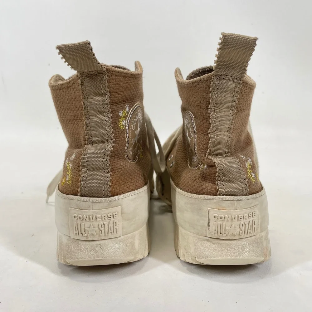 Converse Chuck Taylor All Star Lugged 2.0 Brown Floral High Top Womens 10 Chunky
